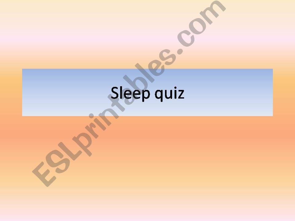 sleep vocabulary quiz powerpoint