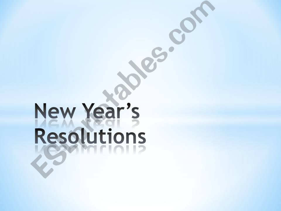 New Years Resolutions powerpoint
