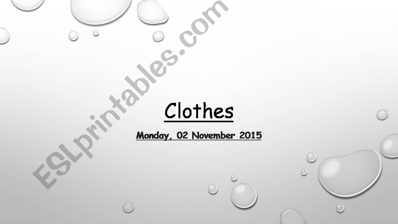 Clothes and their colours powerpoint