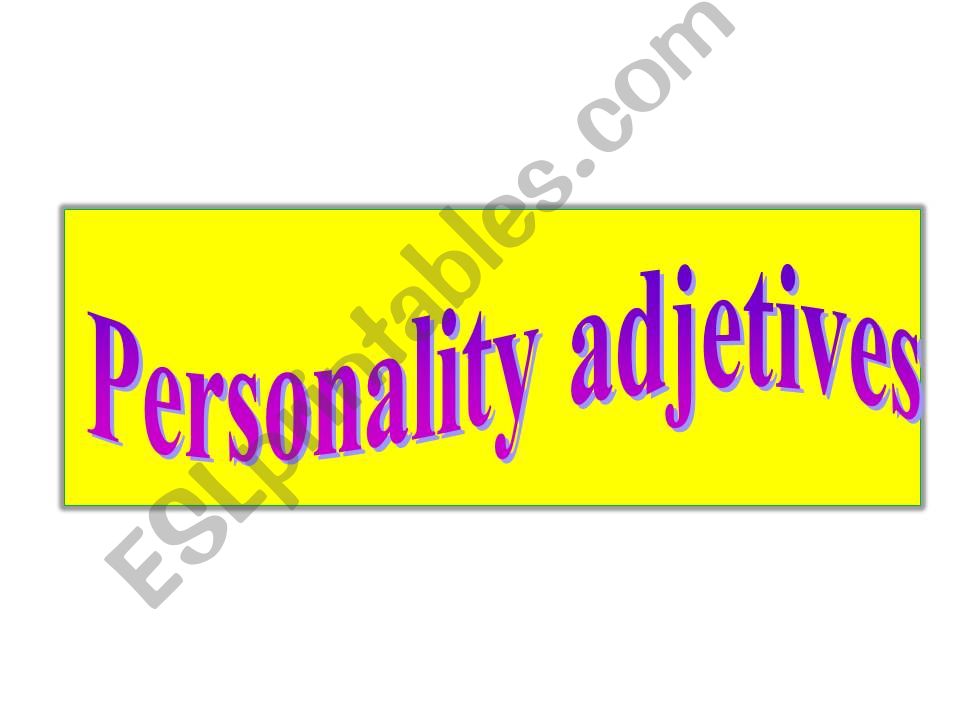 personality adjetives powerpoint