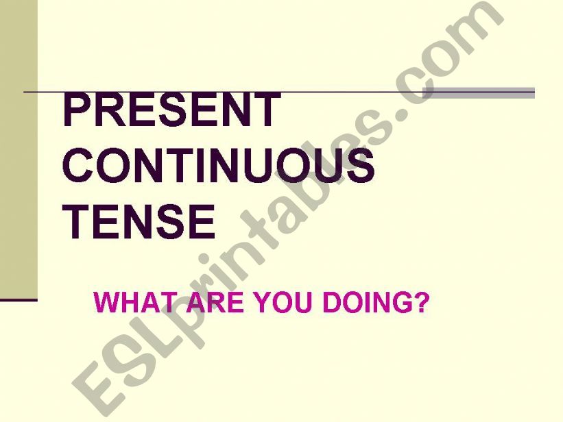 present continuous tense powerpoint