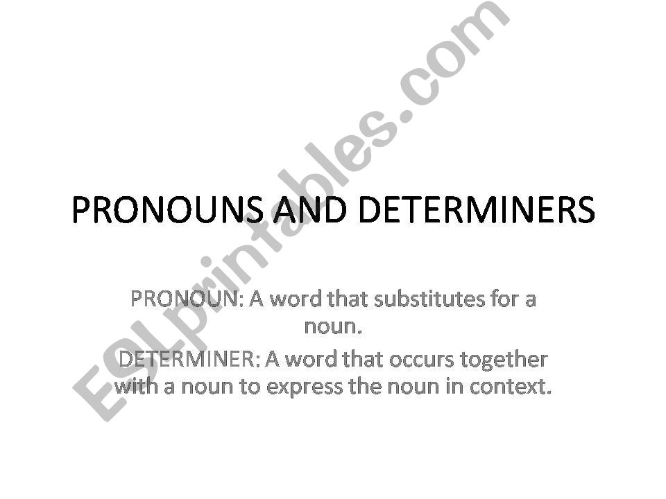 pronouns and determiners powerpoint