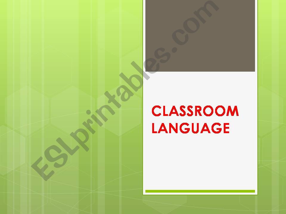 classroom language powerpoint