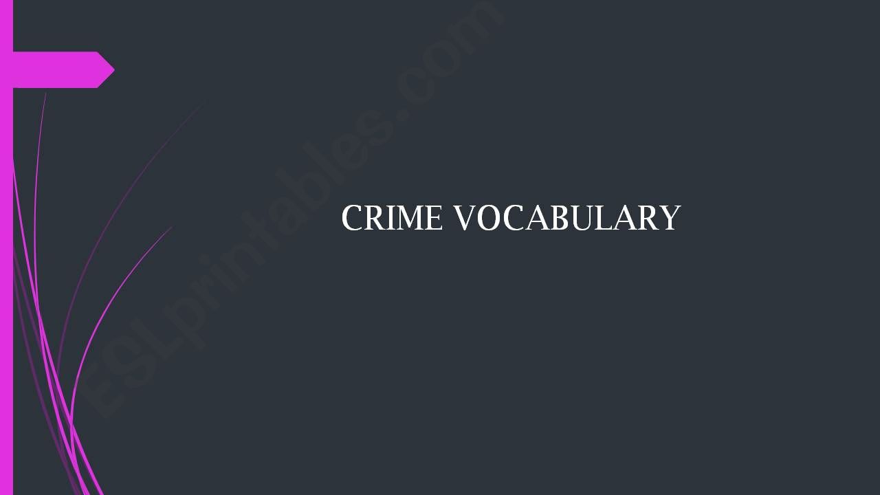 Crime Vocabulary powerpoint