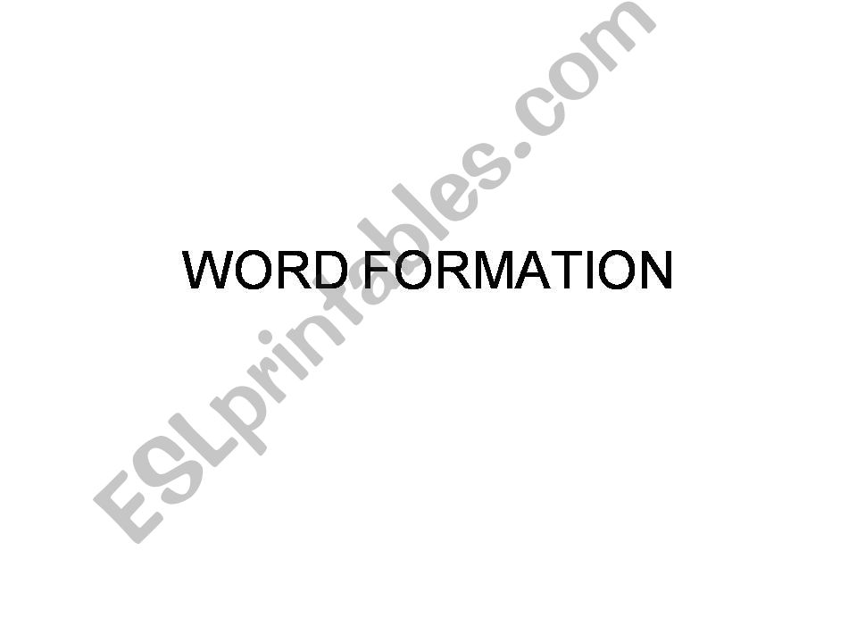 WORD FORMATION powerpoint