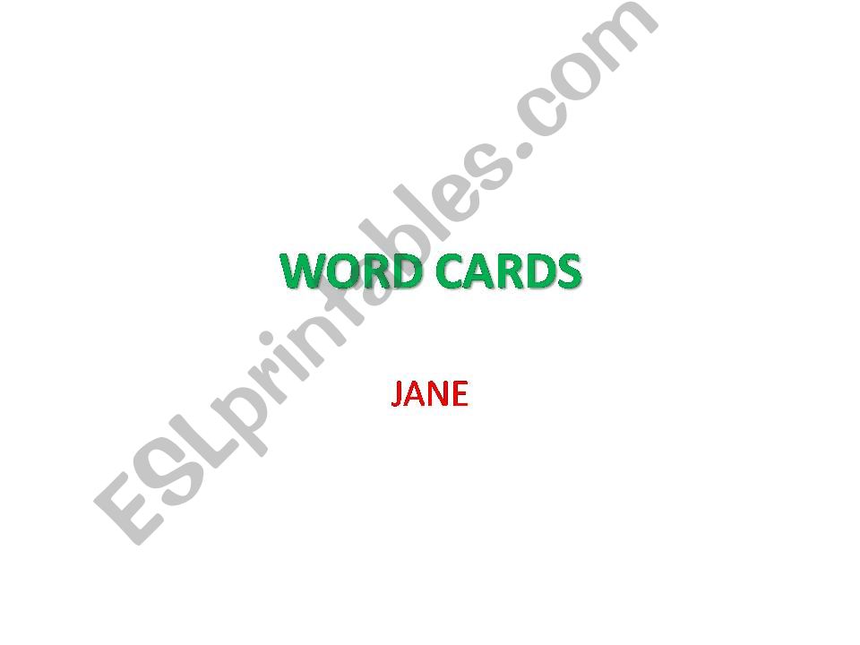 WORD CARDS powerpoint