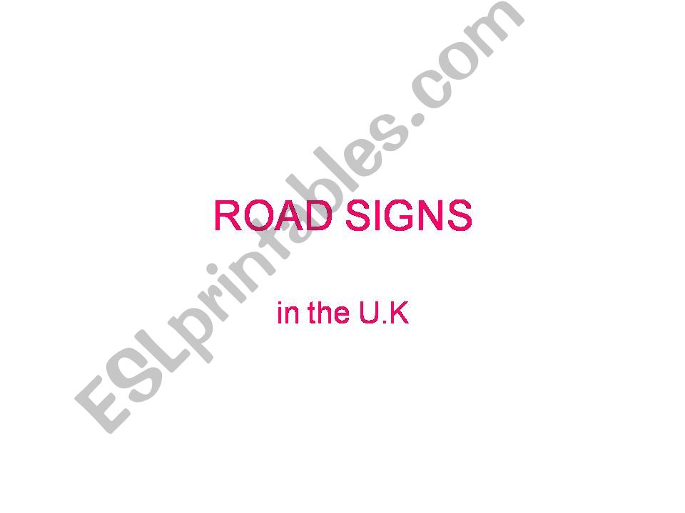 Road signs  powerpoint