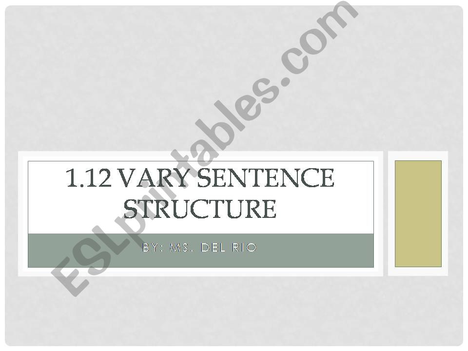 Vary Sentence Structures powerpoint