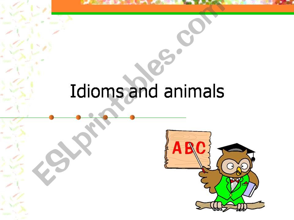 Idioms and animals powerpoint
