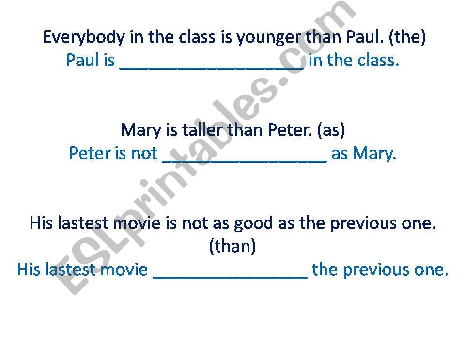 Comparative and Supelative Adjectives