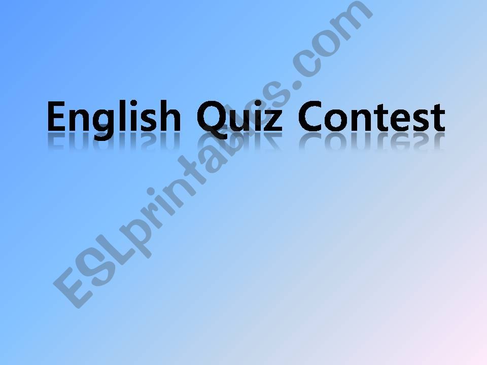 English Quiz Contest powerpoint