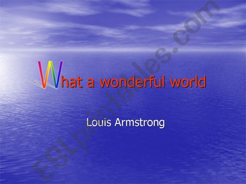 What a wonderful world powerpoint