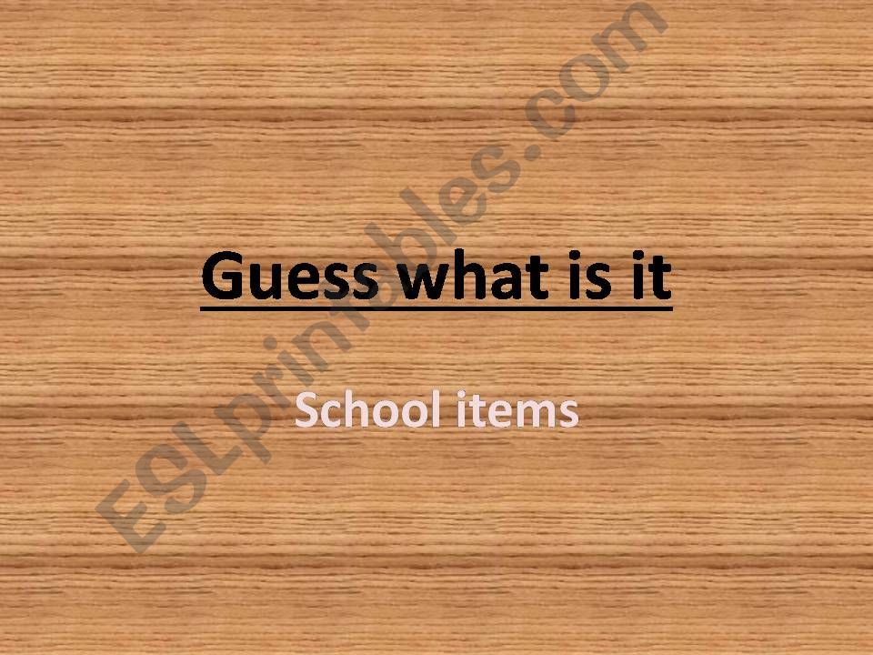 SCHOOL ITEMS. NUMBERS powerpoint