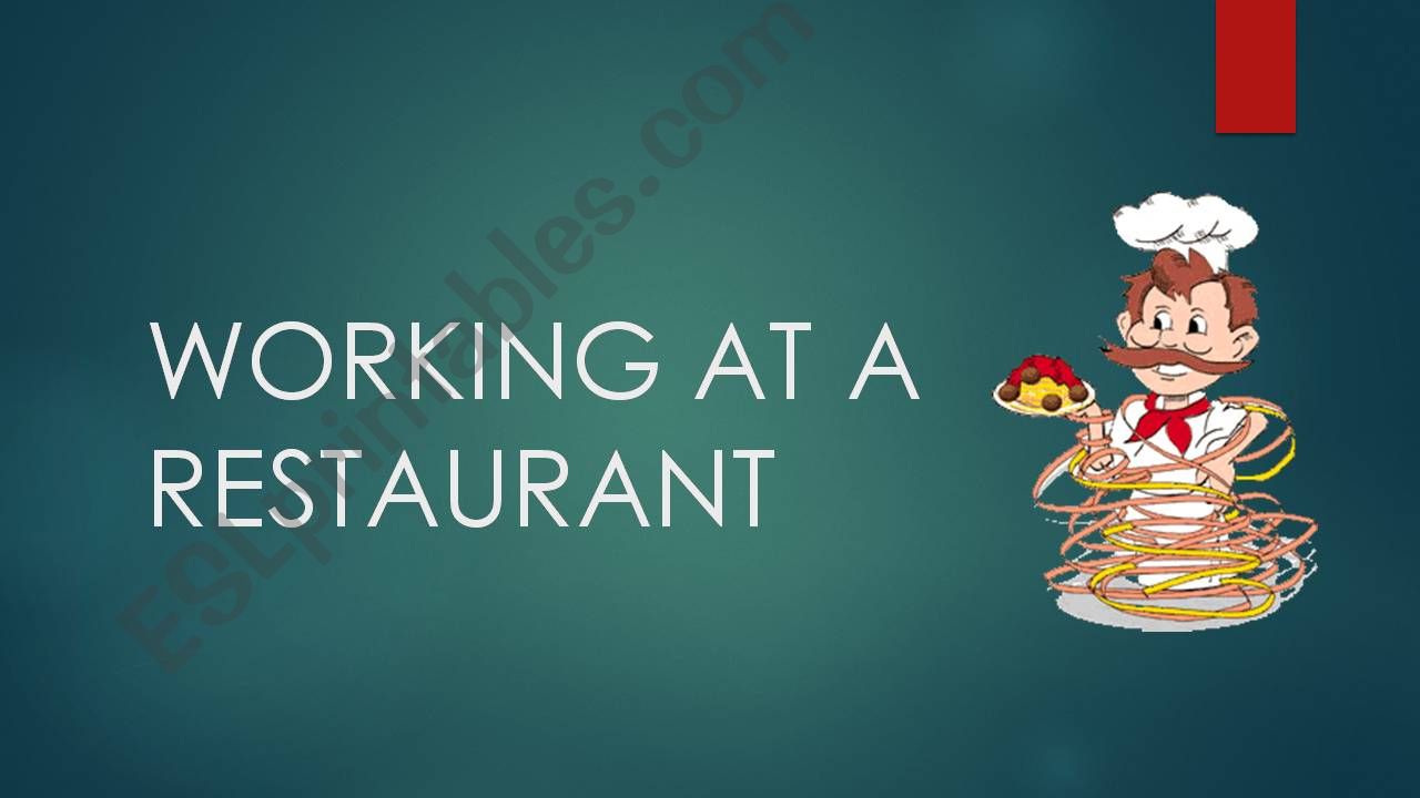 WORKING IN A RESTAURANT powerpoint