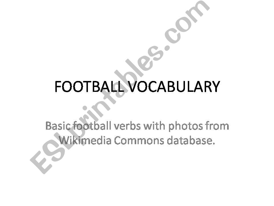Football vocabulary powerpoint