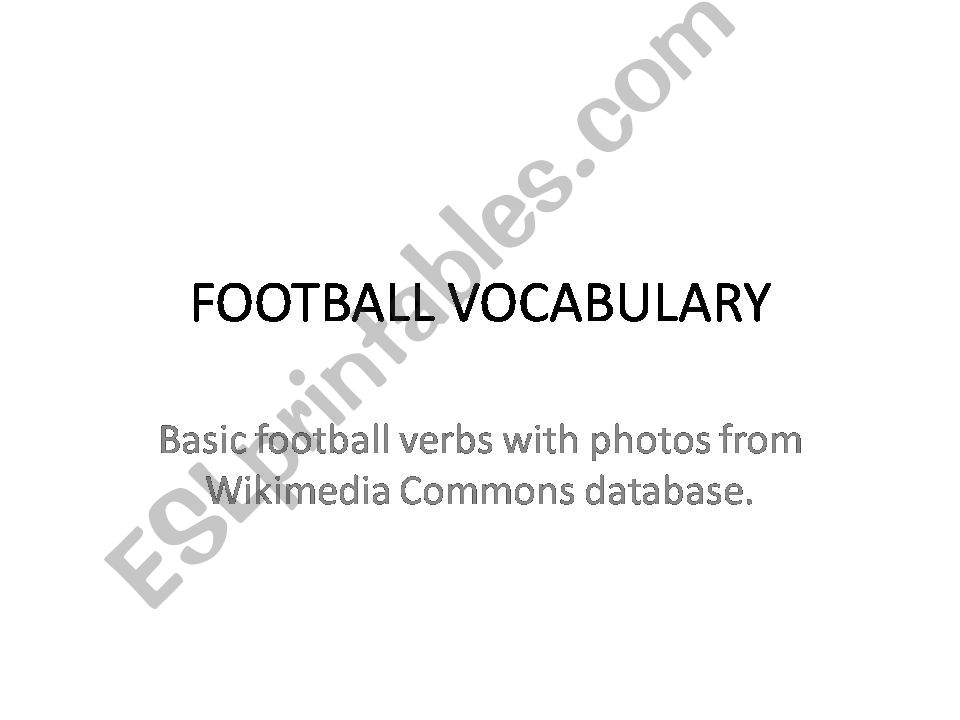 Football vocabulary powerpoint