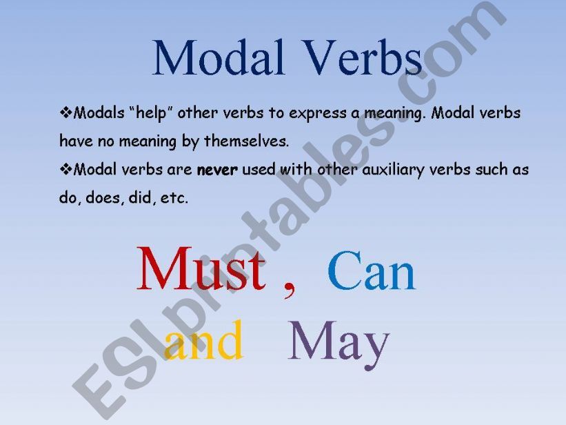 Modal verbs powerpoint