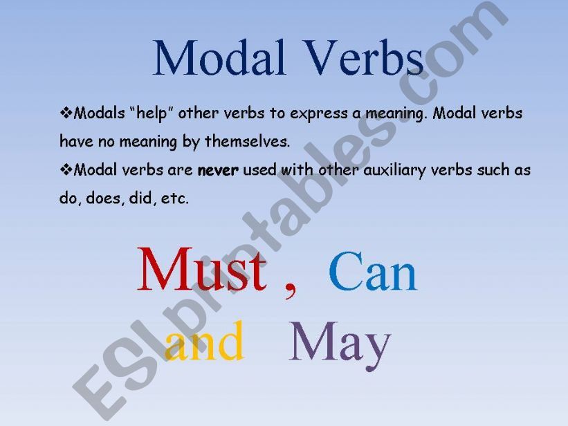 Modal verbs powerpoint