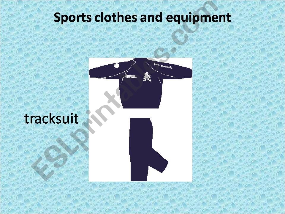 Sports clothrs and equipment powerpoint