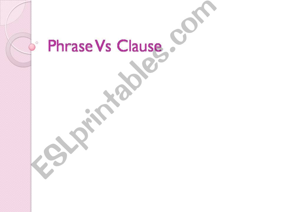 Clauses and phrases powerpoint