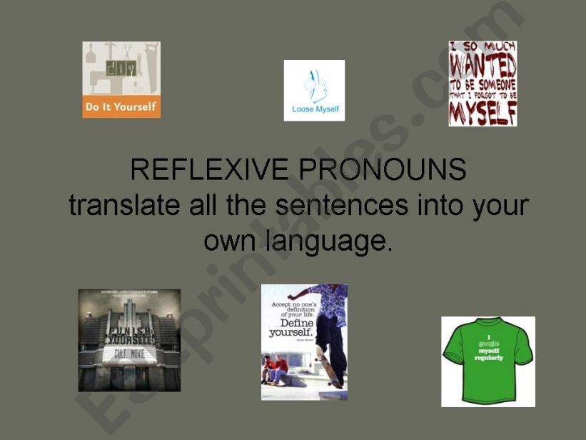 REFLEXIVE PRONOUNS PART 1 powerpoint