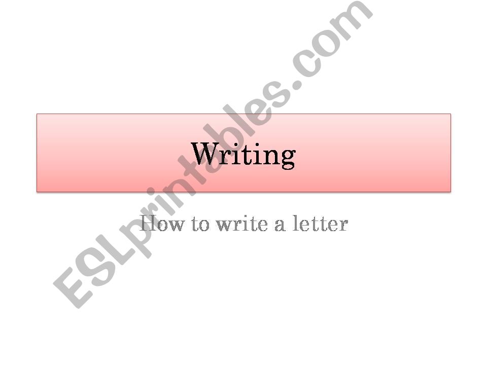Letter Writing powerpoint
