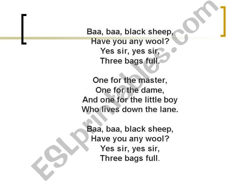  baba black sheep song  powerpoint