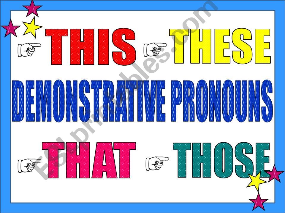 DEMONSTRATIVE PRONOUNS powerpoint