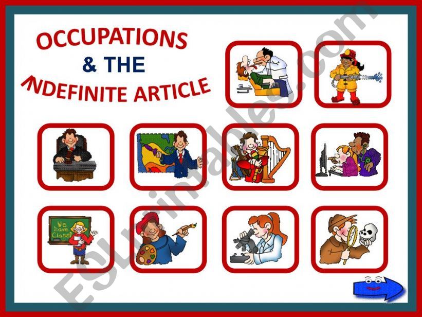 OCCUPATIONS AND THE INDEFINITE ARTICLE GAME