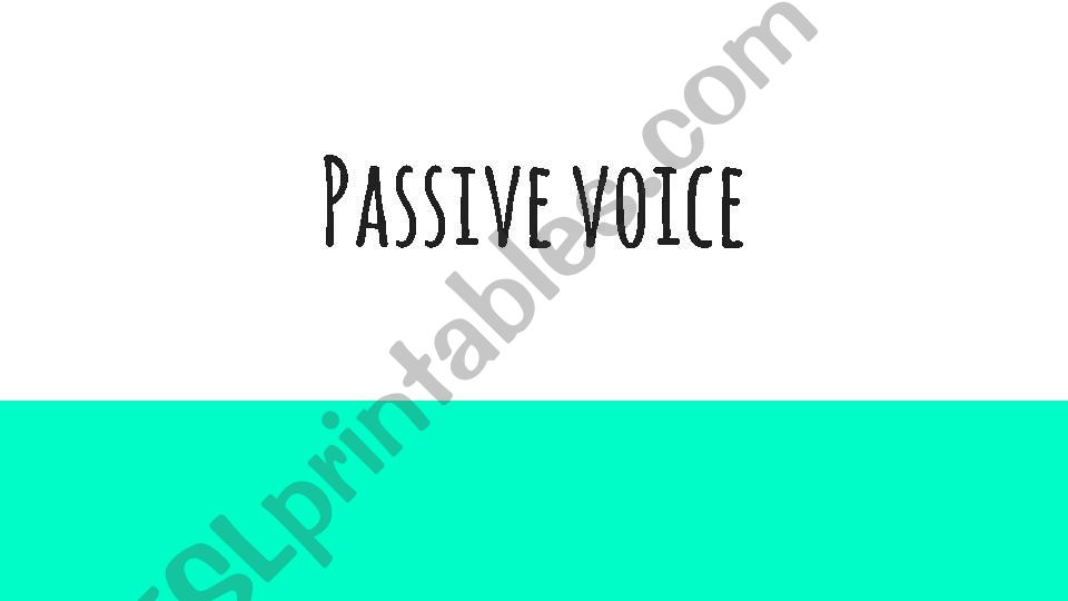 Passive voice presentation powerpoint