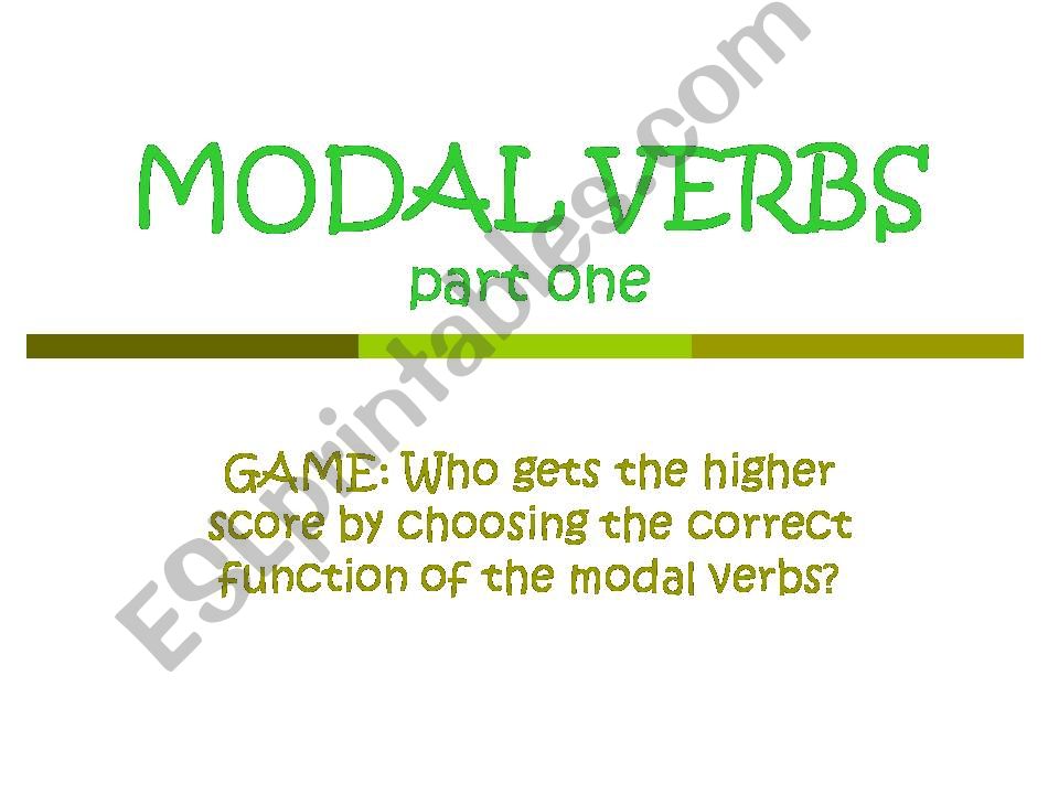 Modal Verbs powerpoint