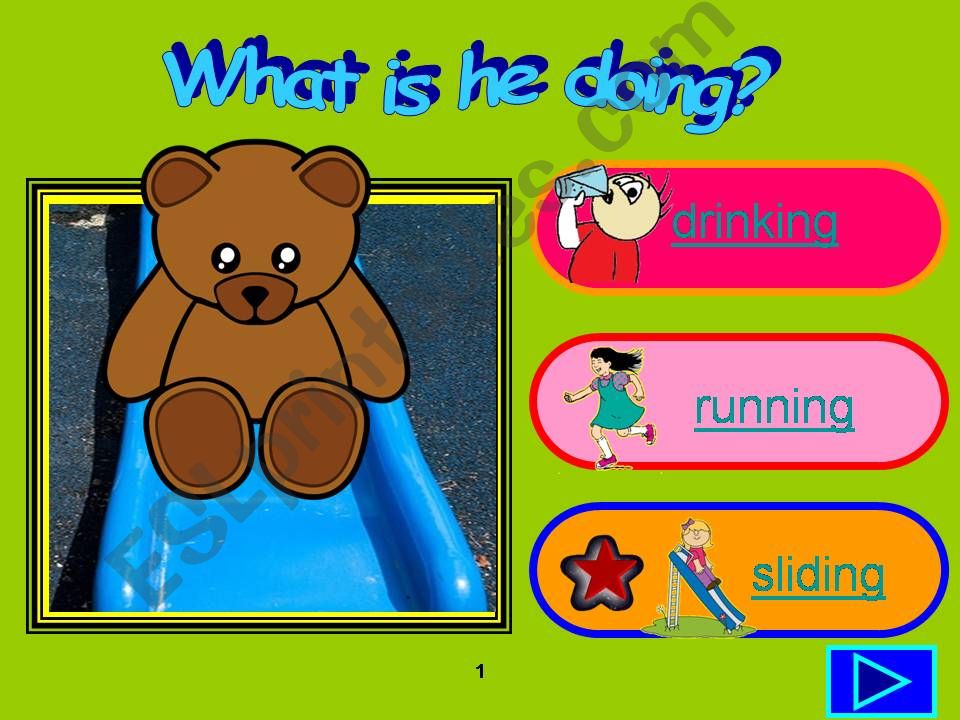 What Is He Doing?--verb game powerpoint