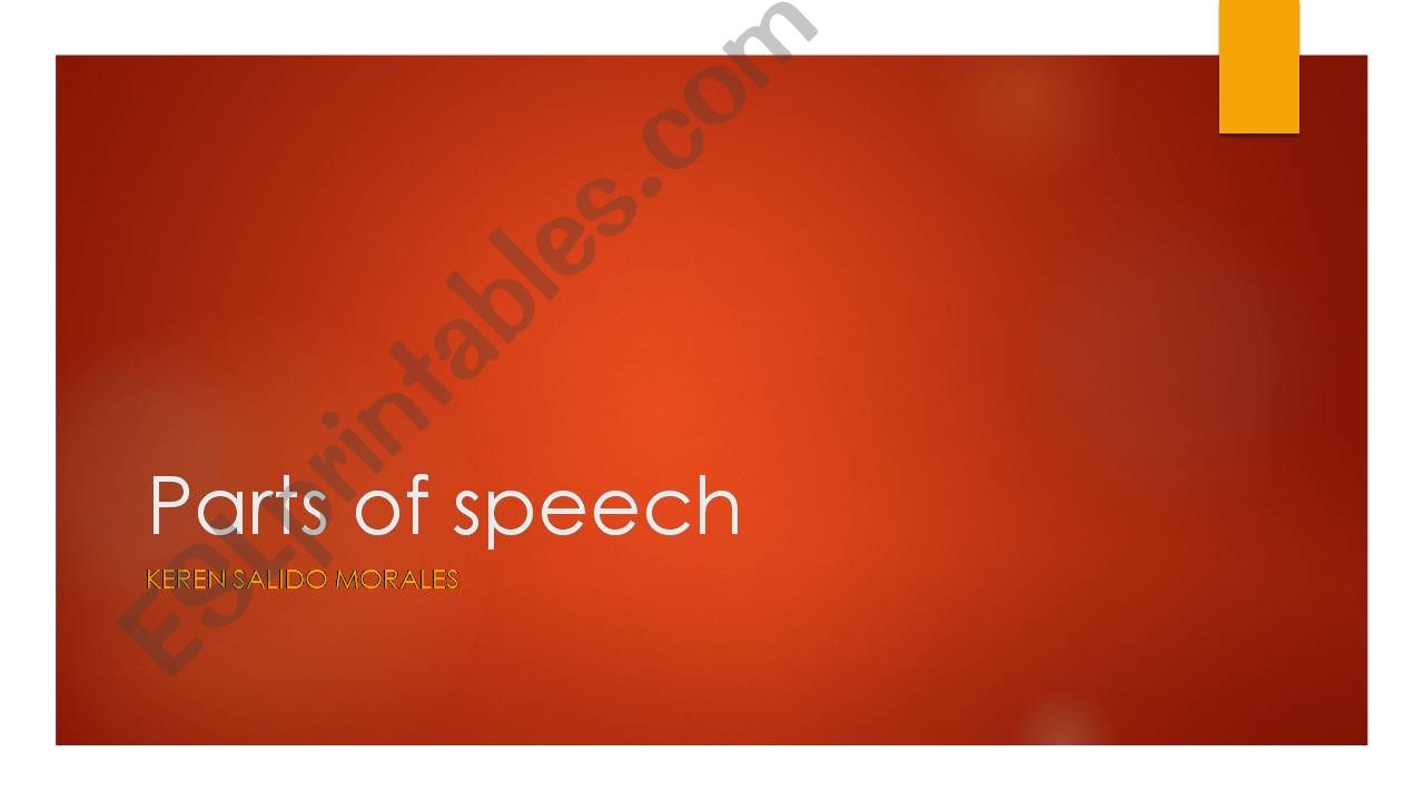 Parts of speech powerpoint