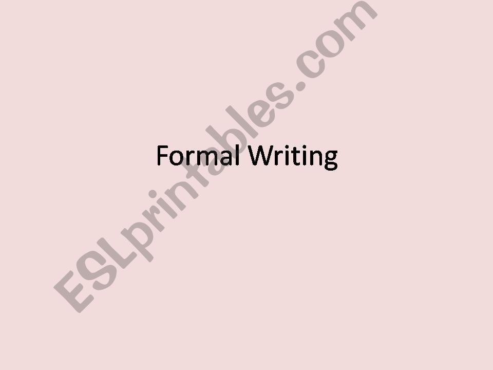 Formal letter writing powerpoint