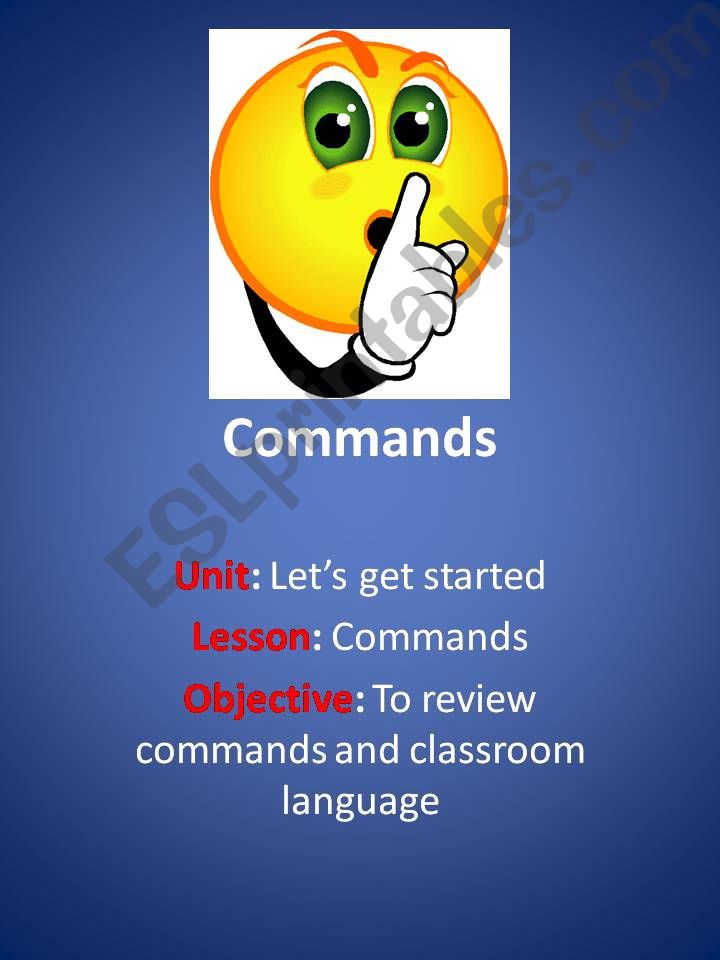 Commands and Classroom Language