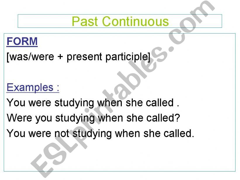 Past Continuous powerpoint
