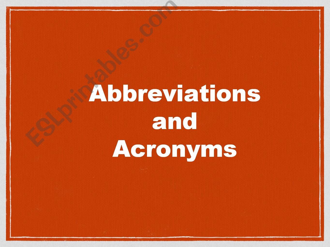Abbreviations powerpoint