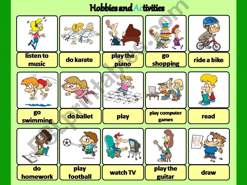 Hobbies and Activities powerpoint