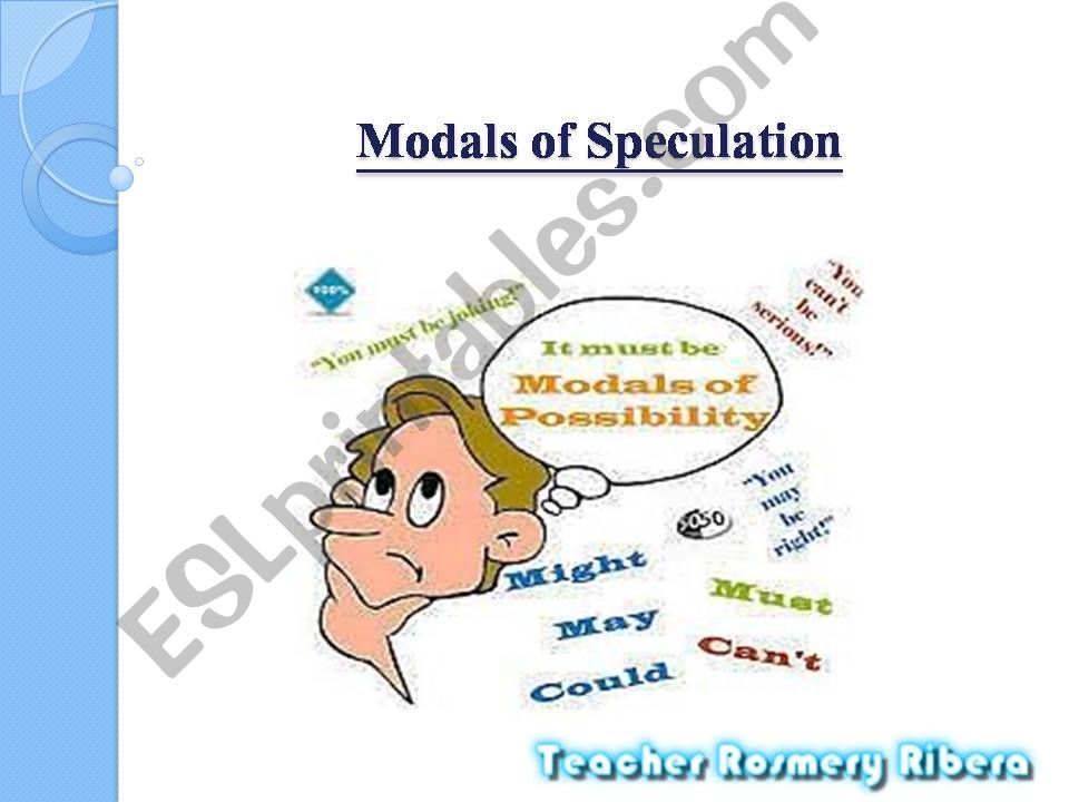 PERFECT MODALS OF SPECULATION powerpoint