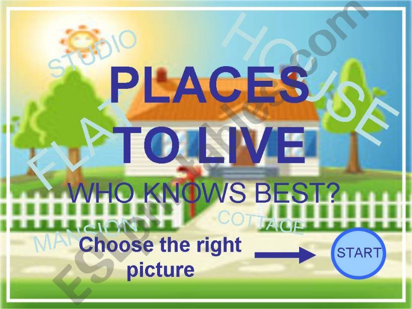 Places to live PPT game powerpoint