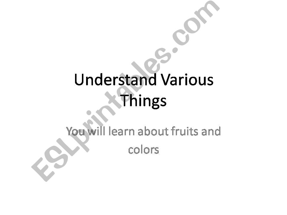 Understand Various powerpoint