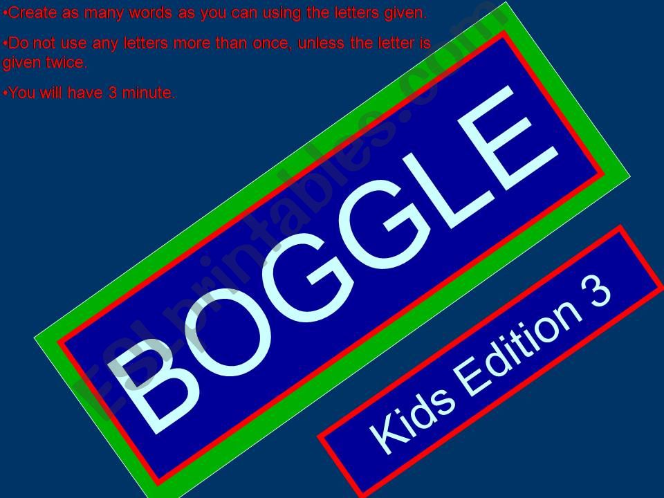 Boggle For Kids 3 powerpoint