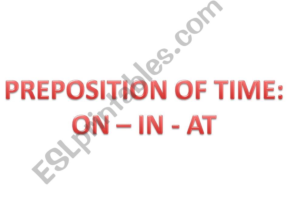 preposition of time powerpoint