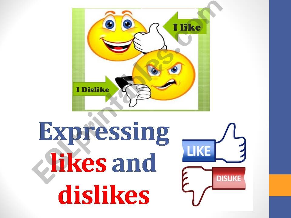 Expressing likes and dislikes powerpoint