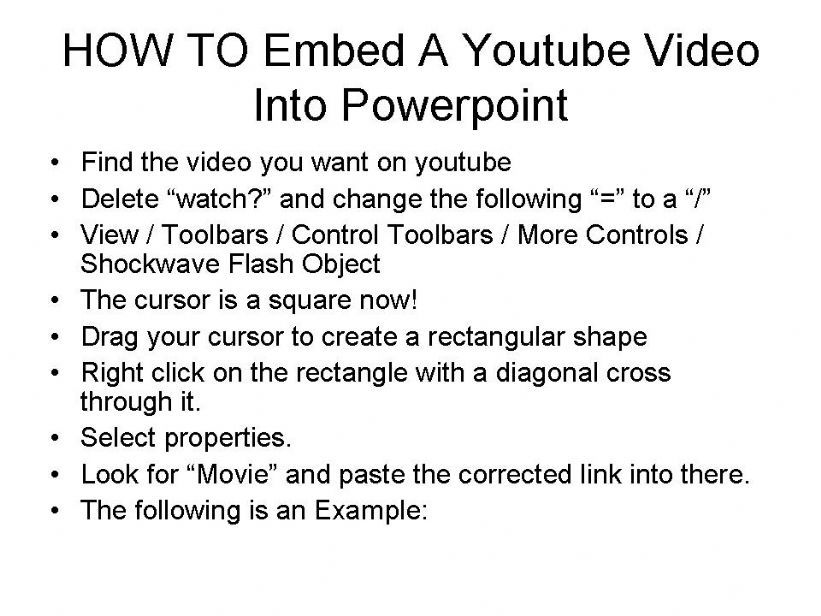 HOW to embed a youtube video into powerpoint