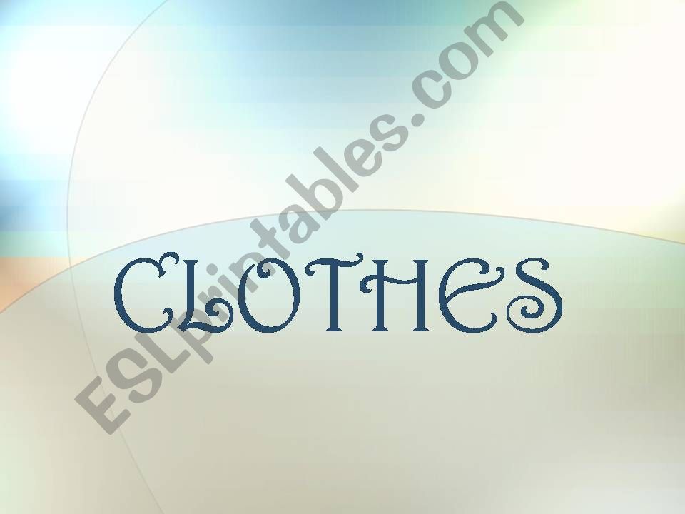 Clothes, body and colours powerpoint