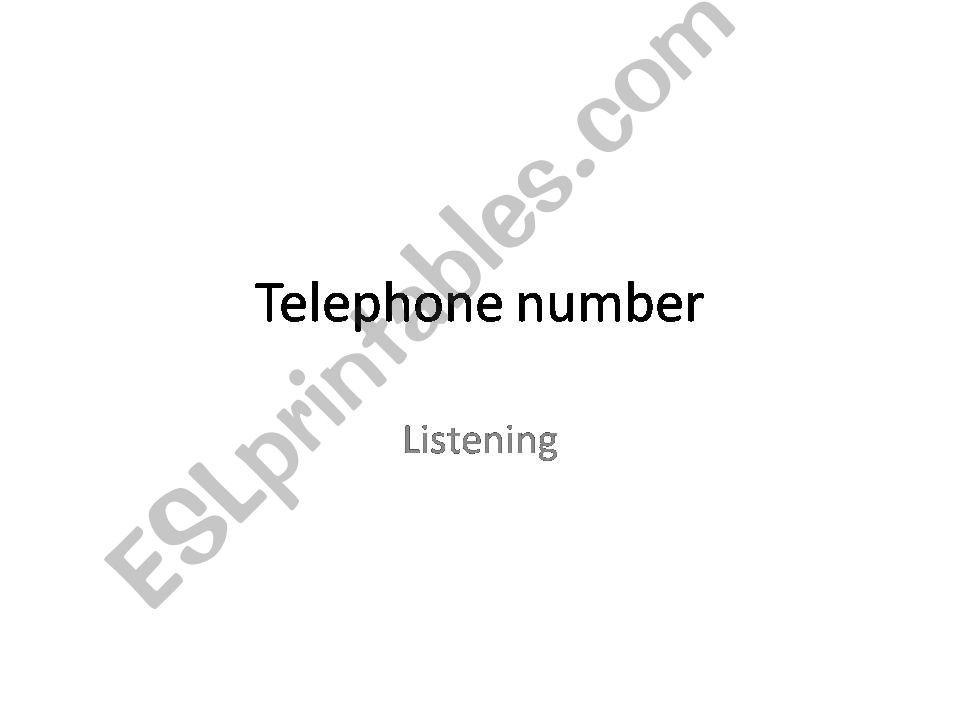 Listening Telephone Numbers powerpoint