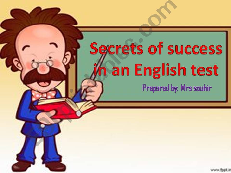 secrets of success in an english test
