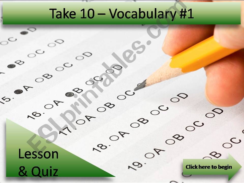 Take 10 (Learn 10 New Vocabulary Words)
