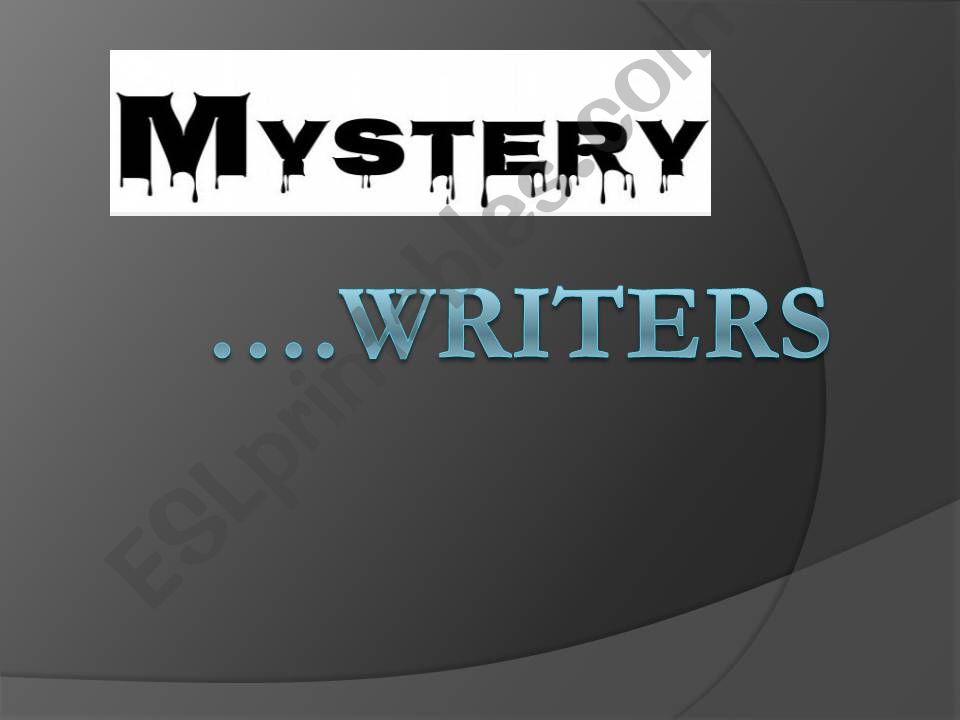 Mystery writers powerpoint